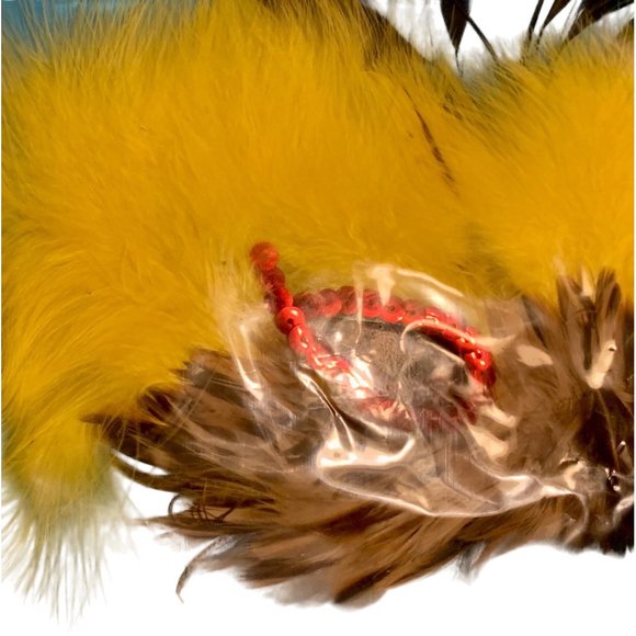 Vintage Fright Factory Fantasy Feather Bird Masquerade Mask Halloween Mardi Gras - Picture 3 of 6